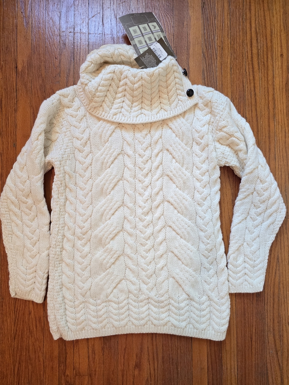 Aran Sweater Market Fisherman Sweater Merino Wool Cream NWT Small